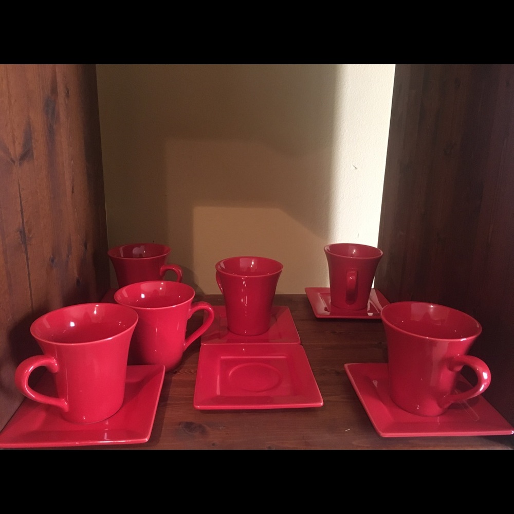 Red Cup & Saucer from 10 Strawberry Street